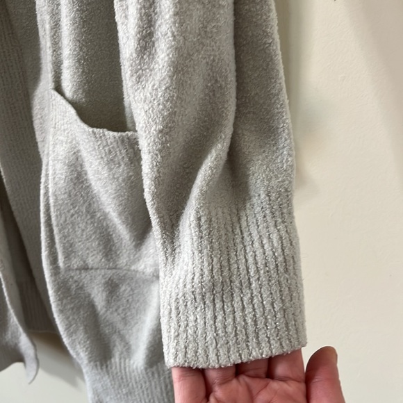 Altar’d State Light Grey Hooded Open Front Cardigan Size M/L - Picture 4 of 8